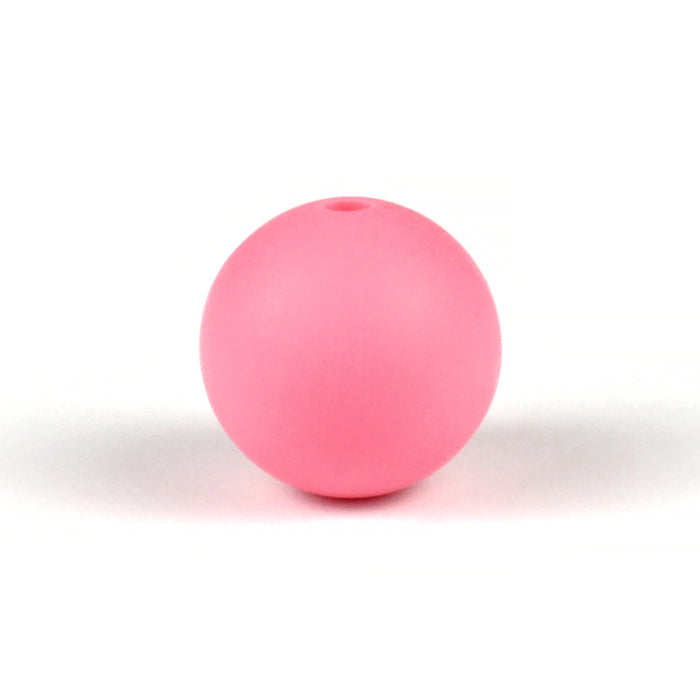 Silicone beads, flamingo pink, 15mm