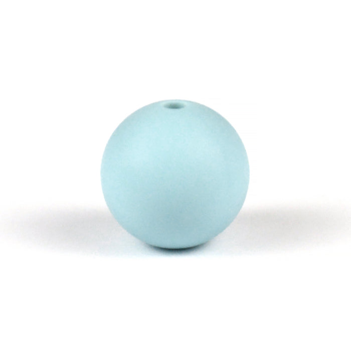 Silicone beads, soft blue, 15mm