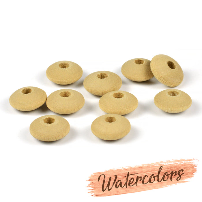 Wooden lenses, watercolors – beige, 40 pcs