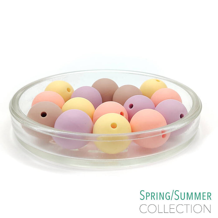 Set of silicone beads, "Summer Edition", 15mm, 15-pack