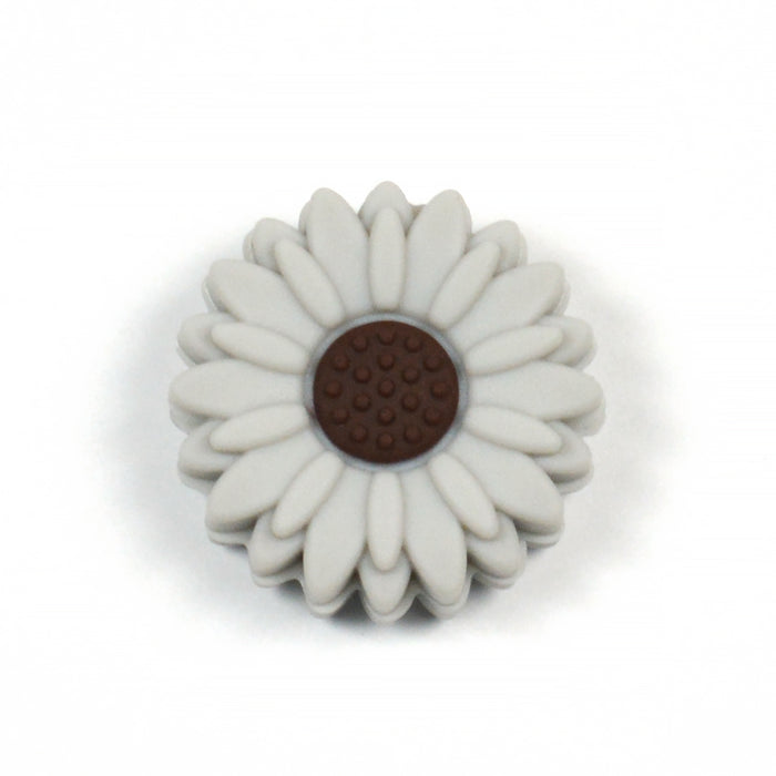 Motif bead in silicone, daisy