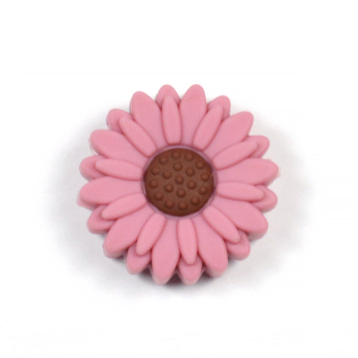 Motif bead in silicone, daisy