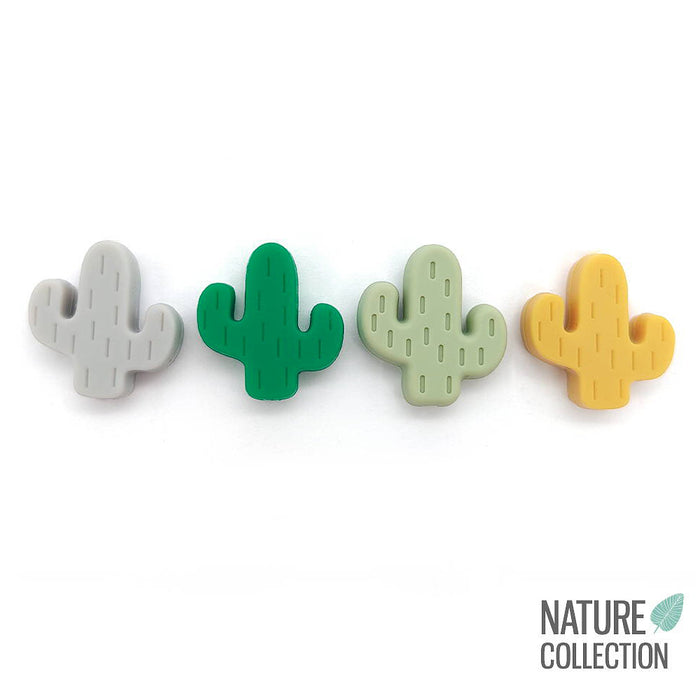 Motive bead in silicone, cactus