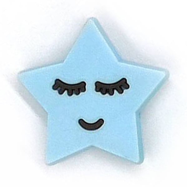 Motif bead in silicone, sleeping star