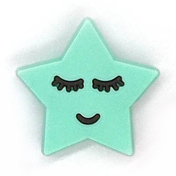 Motif bead in silicone, sleeping star