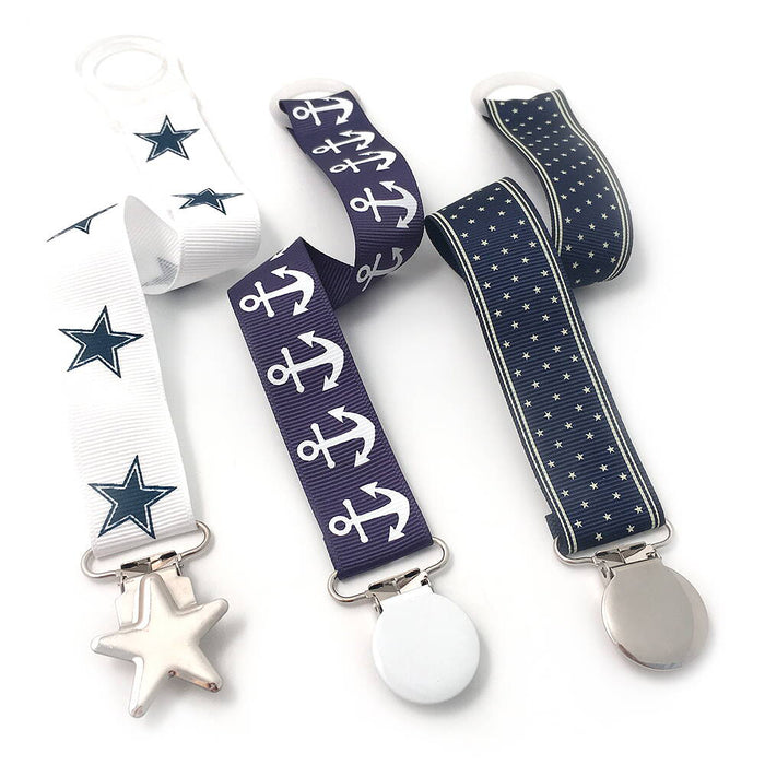 Navy blue band with white anchors, 22mm