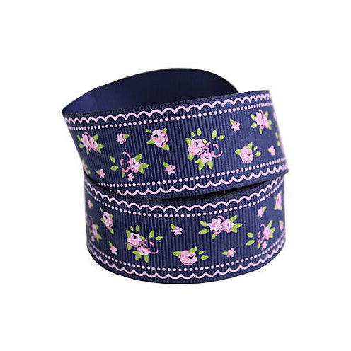 Currant ribbon with small flowers, 25mm
