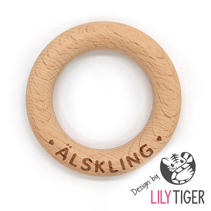 Engraved wooden ring "LOVER", 5.5cm