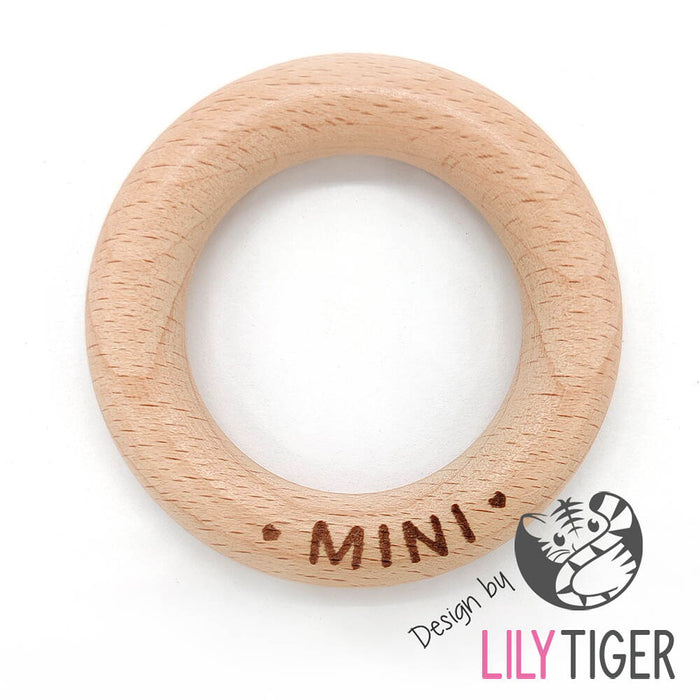 Engraved wooden ring "MINI", 5.5cm