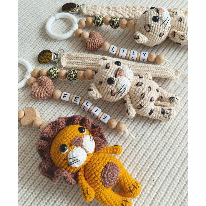 Metallclips, rund, leopard