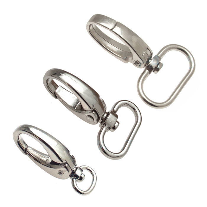 Oval carabiner, silver, 1pc