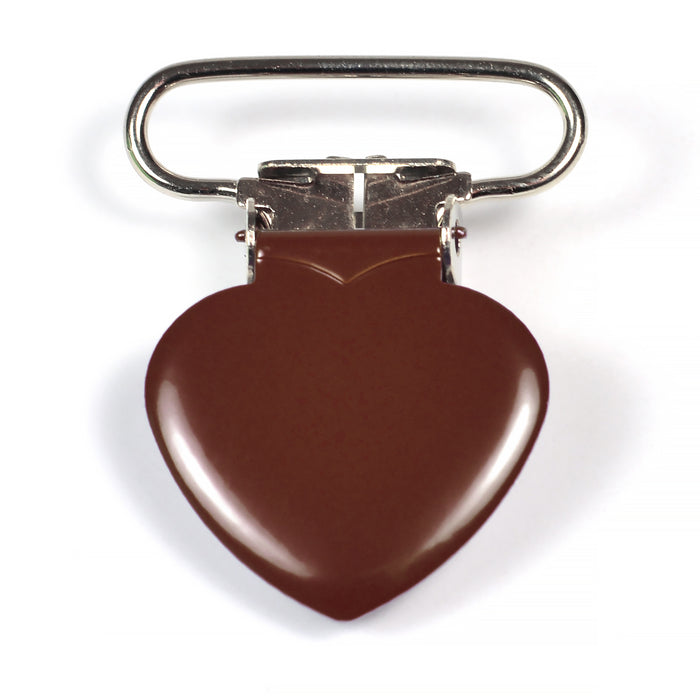 Metallclips, hjärta, chokladbrun