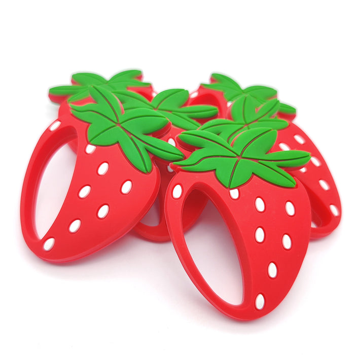 Silicone teether, strawberry