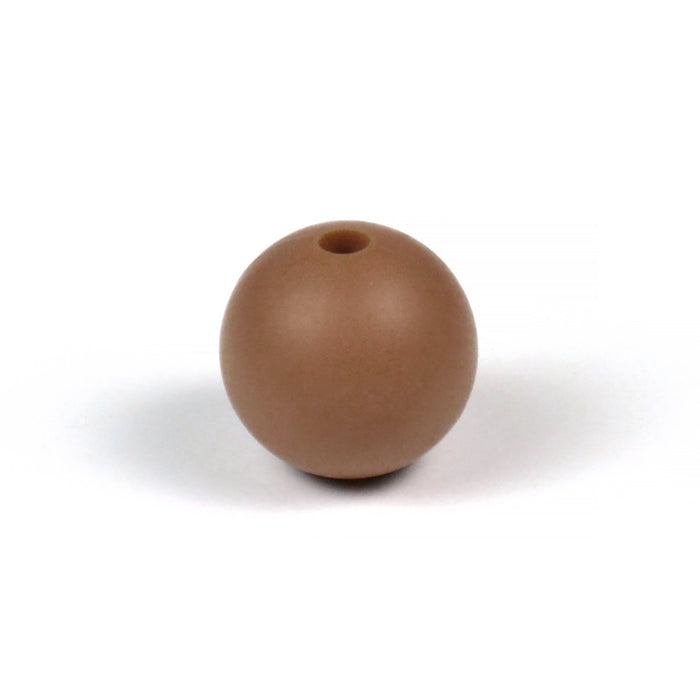 Silicone beads, brownie, 12mm