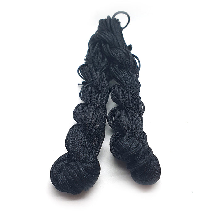 Tie string, black, 12m