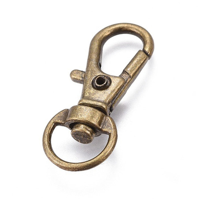 Krok for nøkkelring, antikk bronse, 32mm, 5stk
