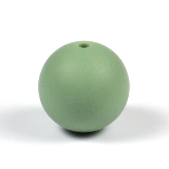 Silicone beads, sage, 19mm