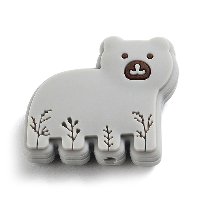 Motif bead in silicone, bear