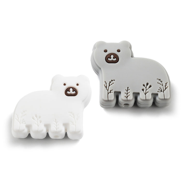 Motif bead in silicone, bear