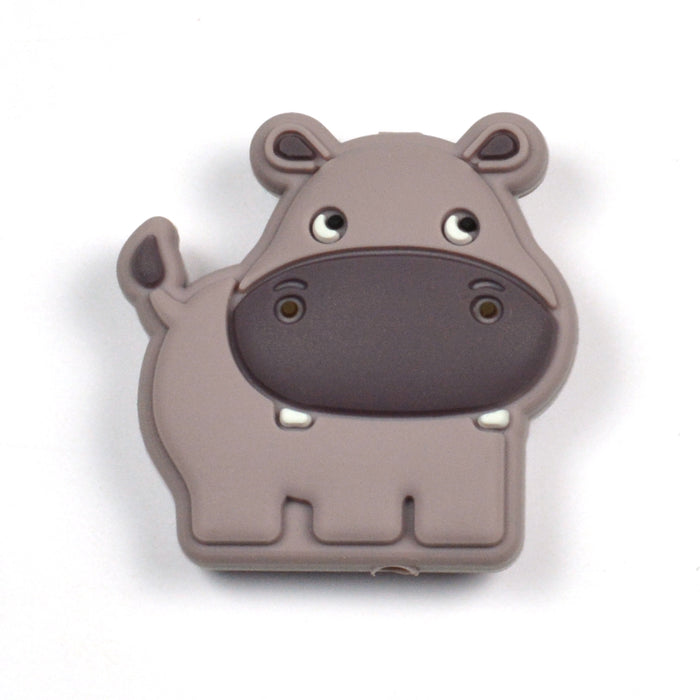 Motif bead in silicone, little hippo