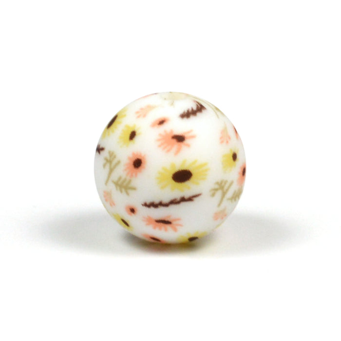 Silicone beads, summer meadow, 15mm