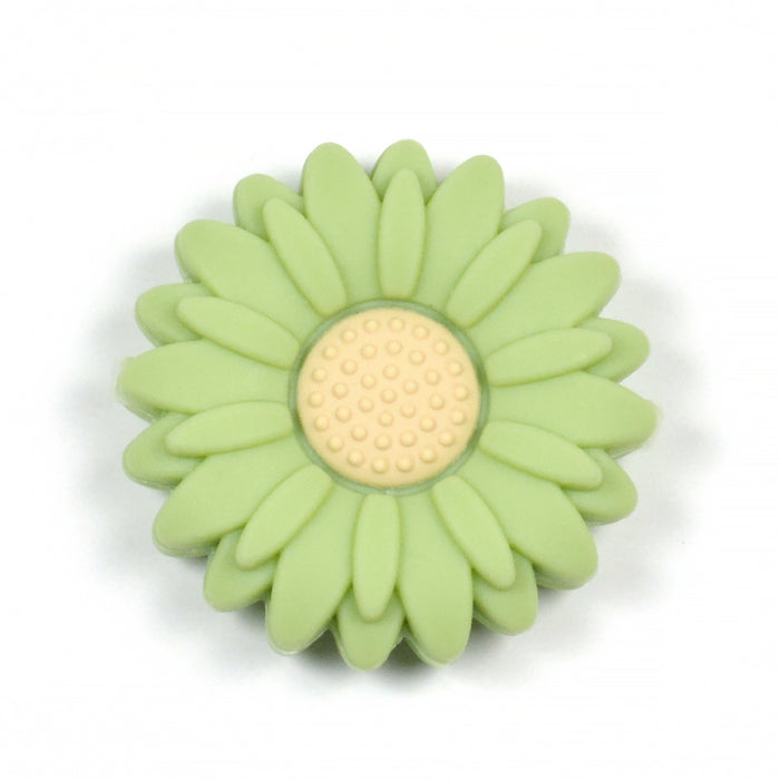 Motive bead in silicone, large daisy