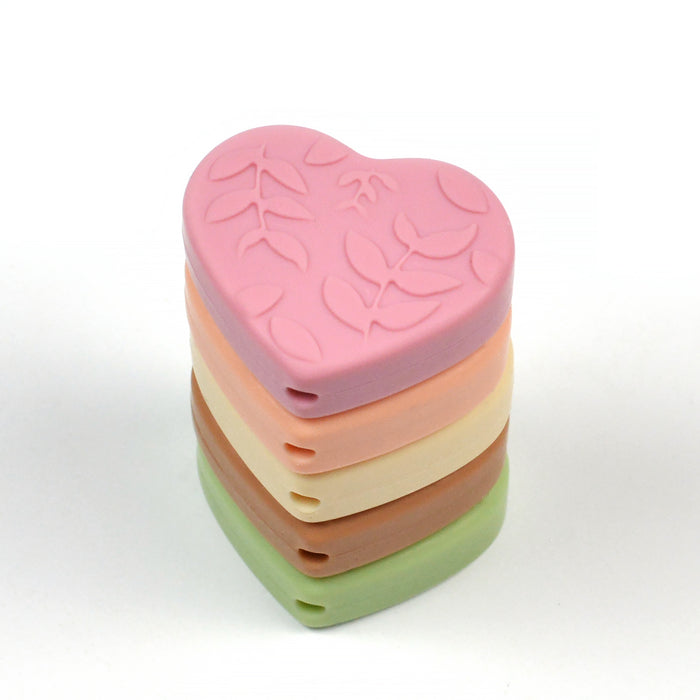 Motif bead in silicone, small heart, SS Collection