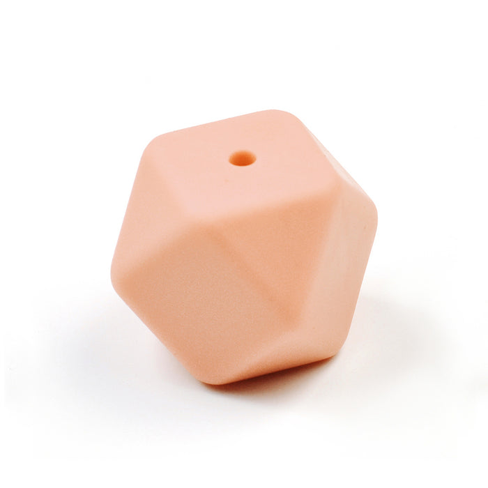 Angular silicone bead, brownie, 14mm