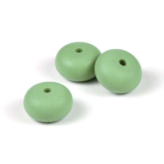 Abacus silicone beads, mint, 3 pcs