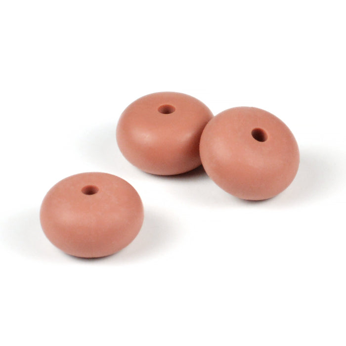 Abacus silicone beads, deep mauve, 3 pcs