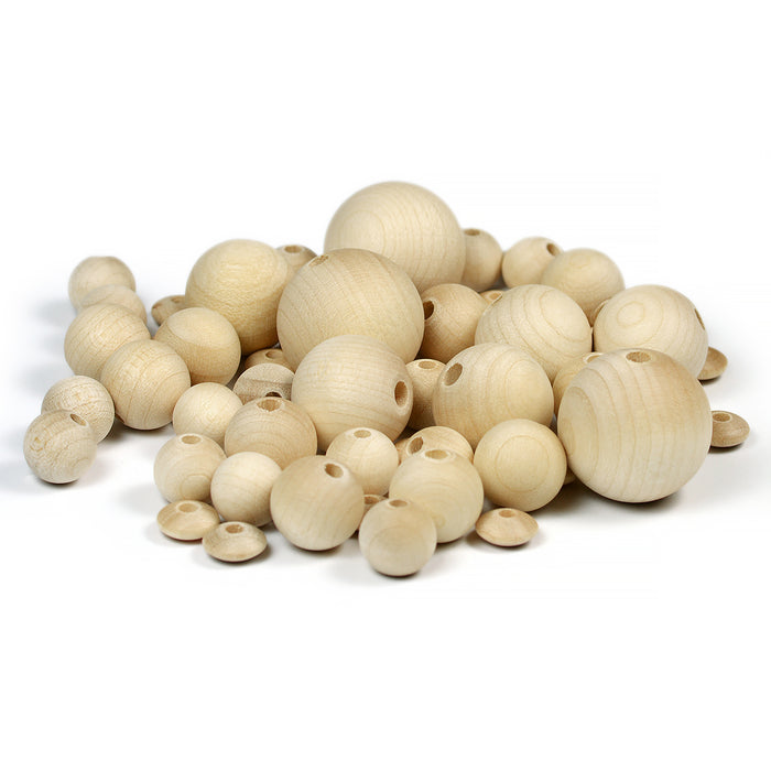 Set med träpärlor, obehandlade, 60-pack