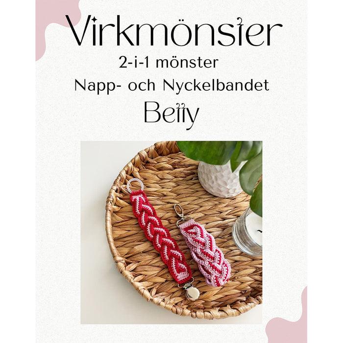 Virkmönster, napp- och nyckelbandet BETTY