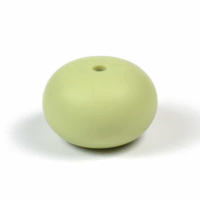 Large abacus silicone bead, pistachio green