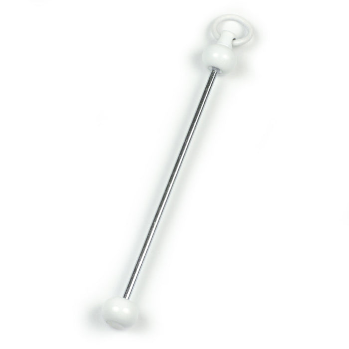 Pearl bar keyring, white
