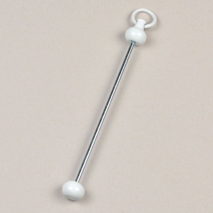 Pearl bar keyring, white