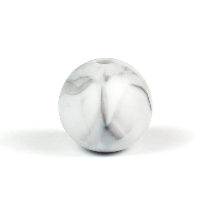 Silikonpärlor, marmor, 15mm