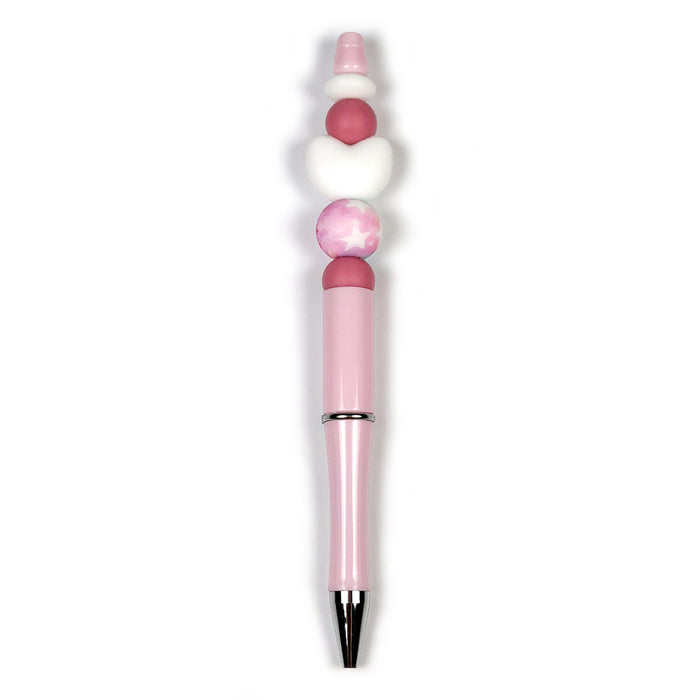 DIY-kit penna "hjärta vit/rosa"