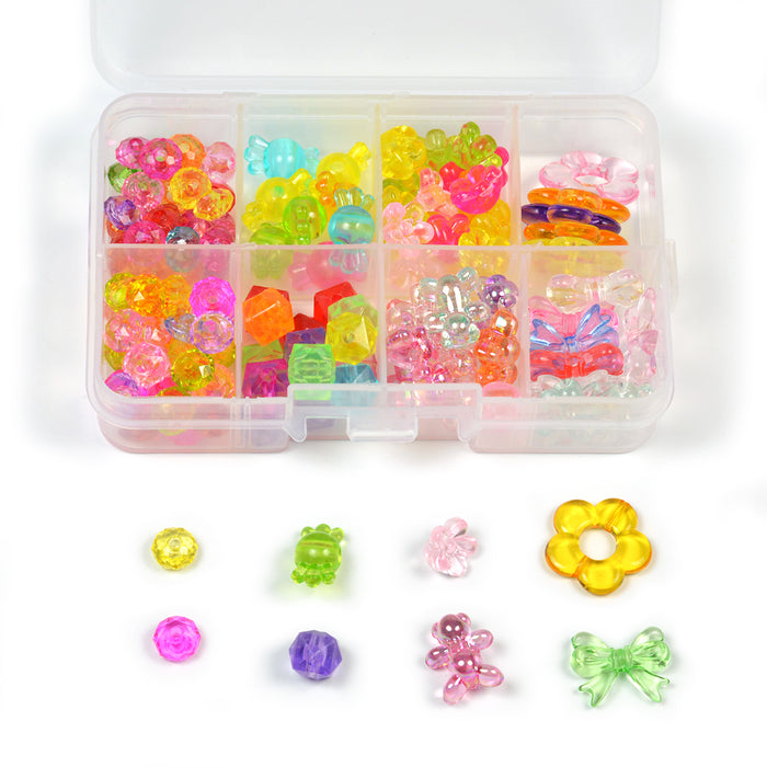 Pyssellåda med transparenta pärlor