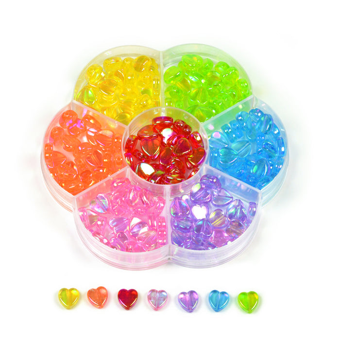 Pyssellåda med hjärtan i regnbågsfärger