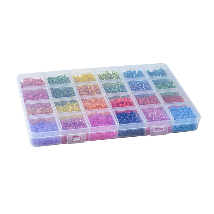 Pyssellåda med seed beads, ca 3.500st