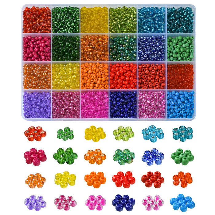 Pyssellåda med seed beads, ca 3.500st
