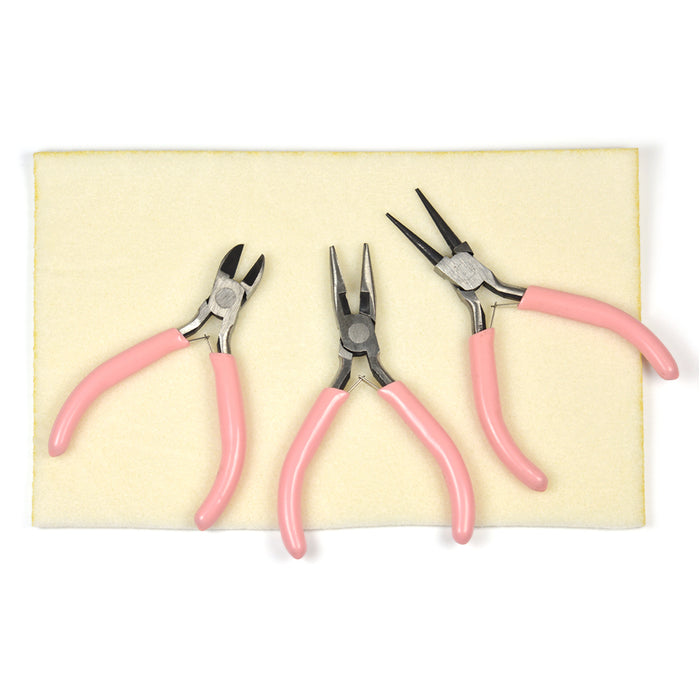 Verktygskit med 3 tänger och underlägg