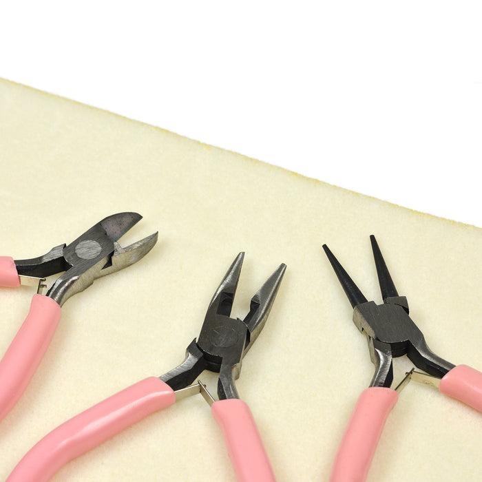 Verktygskit med 3 tänger och underlägg