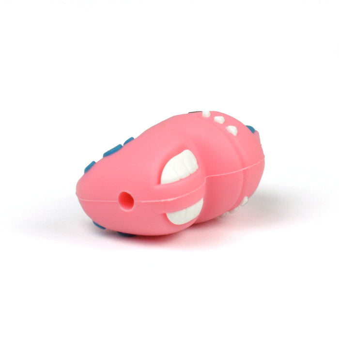 Motivpärla i silikon, 3D "pink dinosaur"