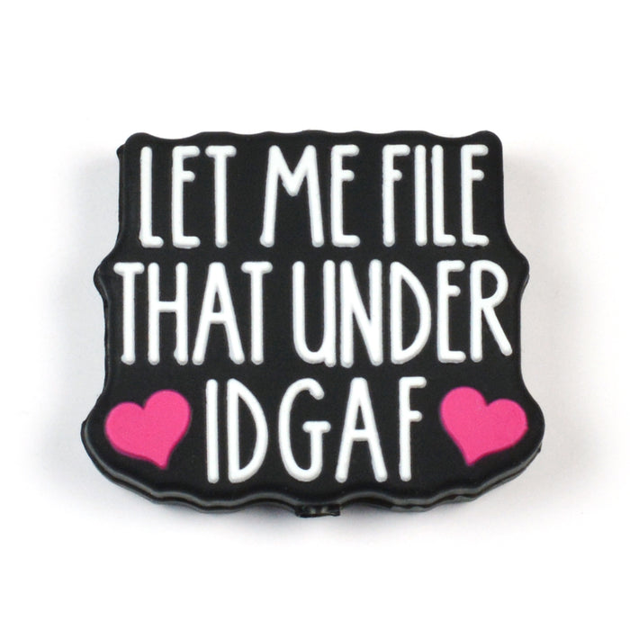 Motivpärla i silikon, "IDGAF"