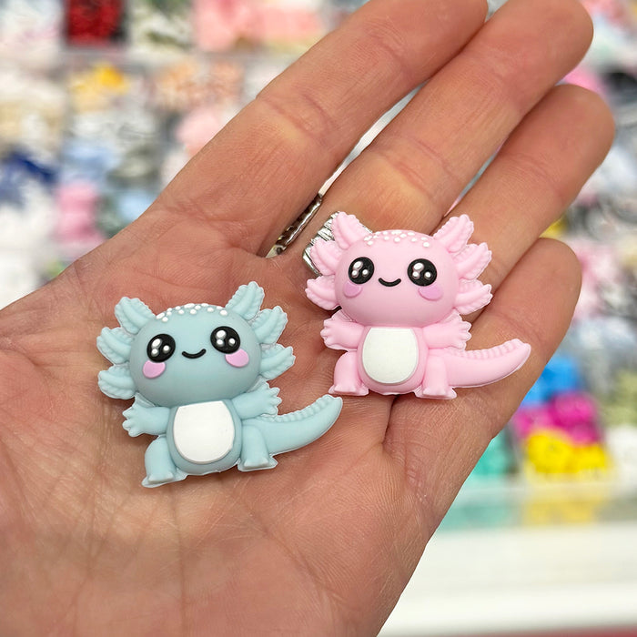 Motivpärla i silikon, 3D axolotl