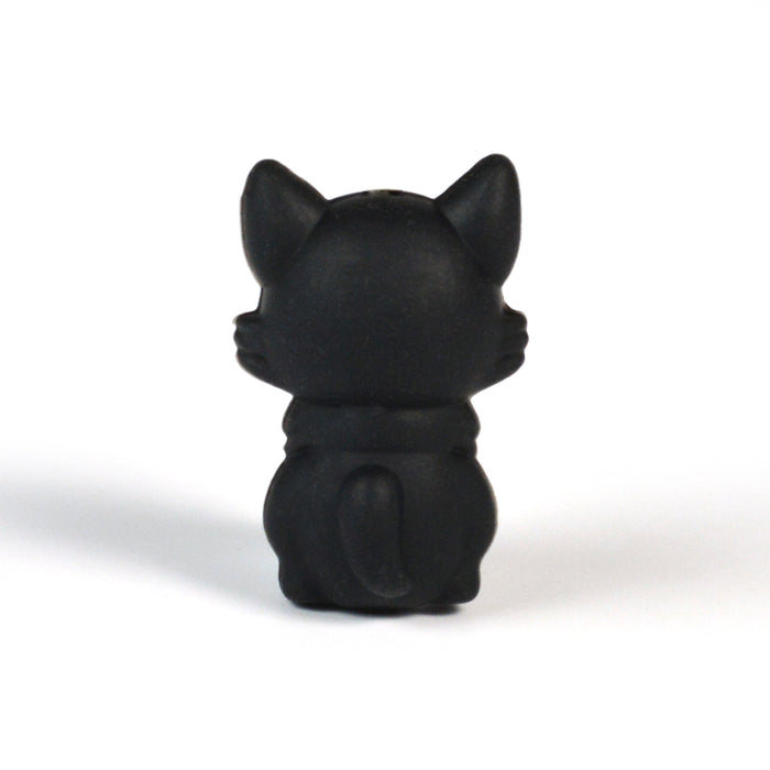Motivpärla i silikon, 3D black cat