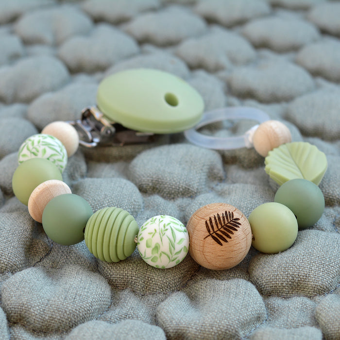 Silicone beads, sage, 15mm