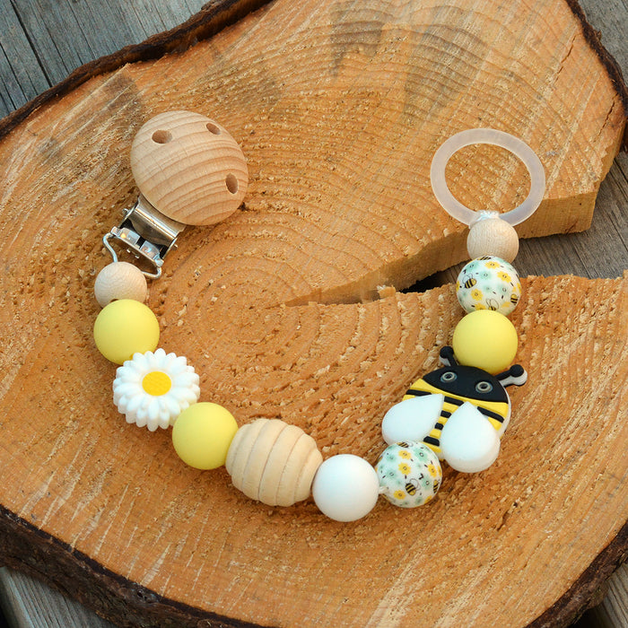 Silicone beads, flowers &amp; bees, 15mm