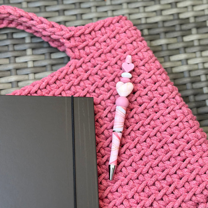 DIY-kit penna "hjärta pastell-guld"